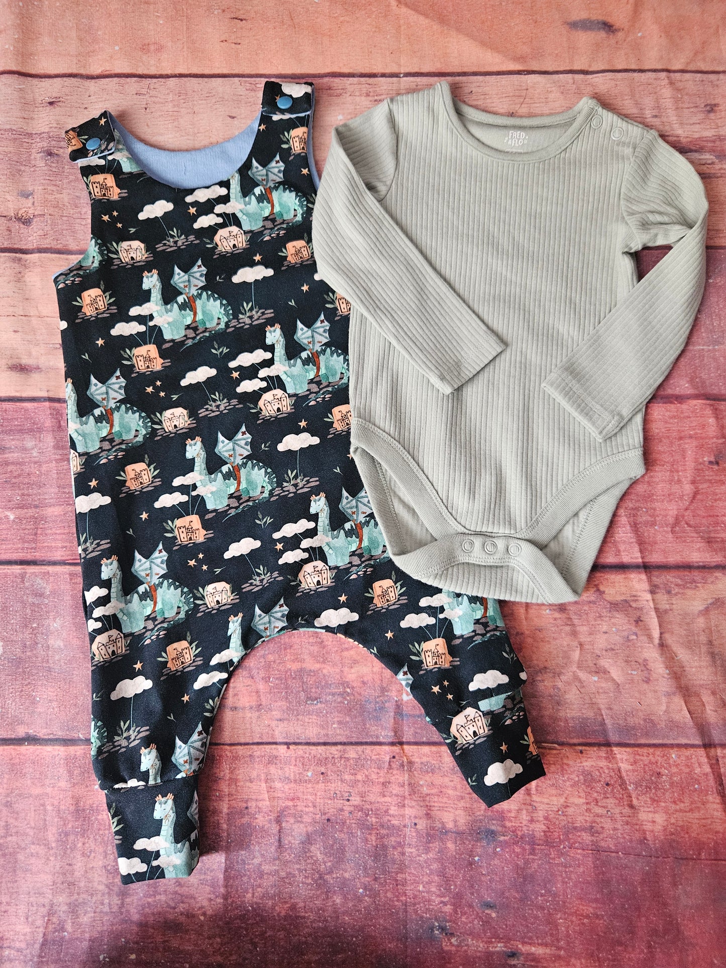 Harem romper and vest set